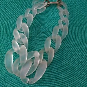 Large link, frosted lucite necklace